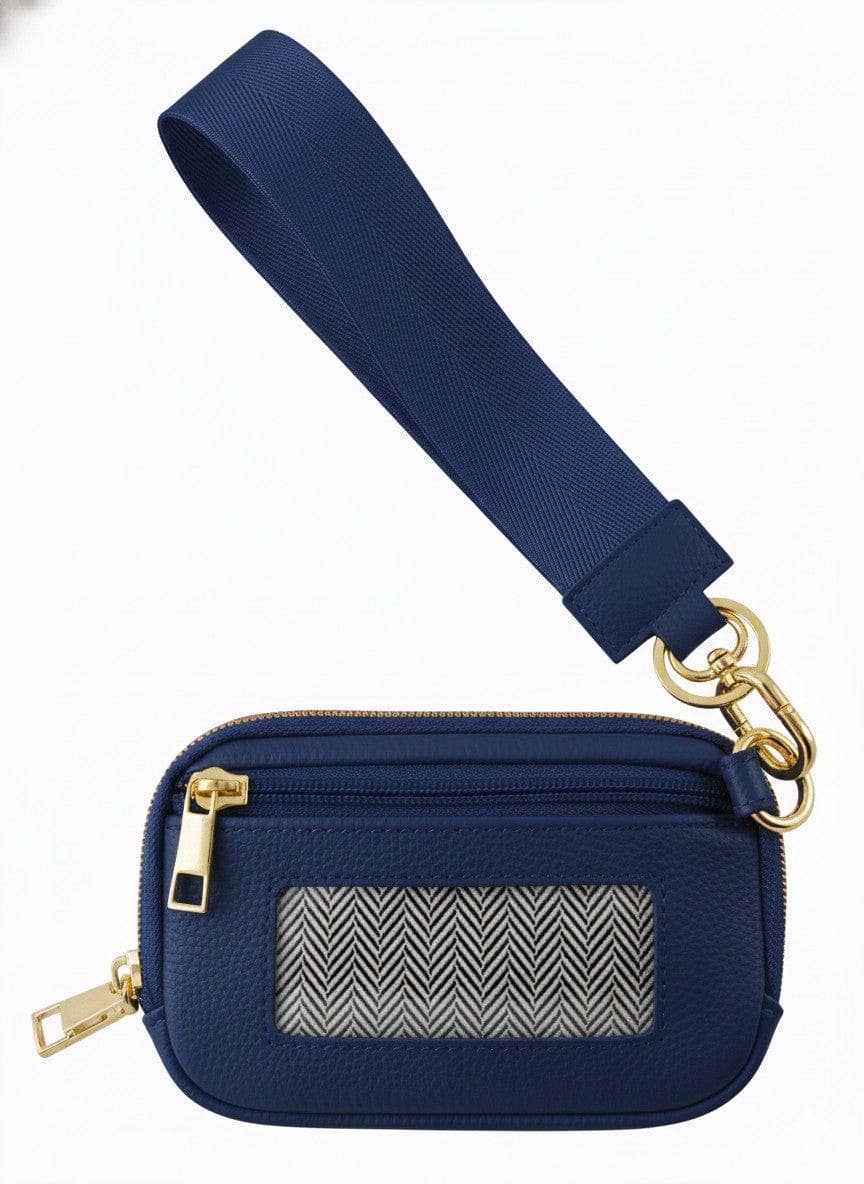 Navy Zip Wallet With ID Window