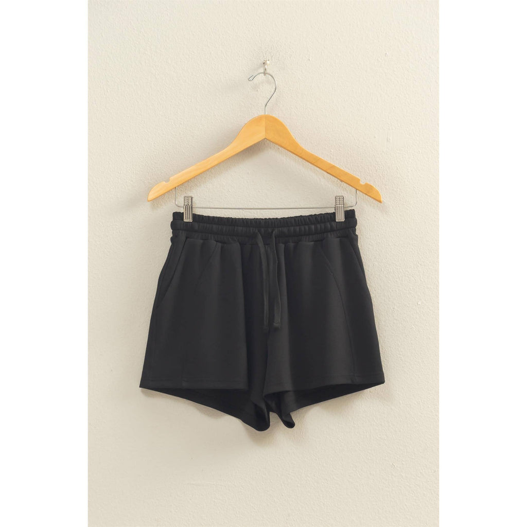 BLACK Drawstring Waist Shorts