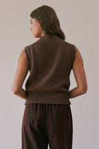 Choco Lexi Ribbed Mock Neck Sweater Vest