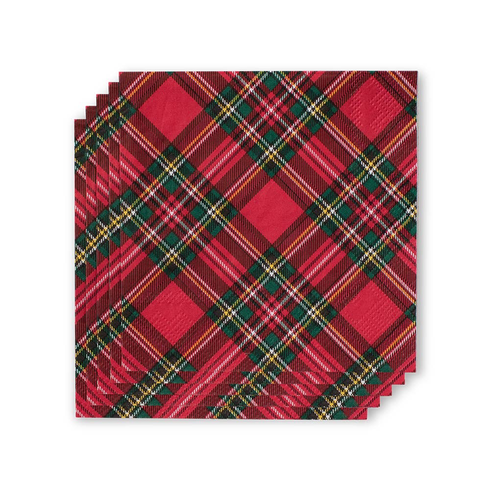 Christmas Plaid Cocktail Napkins
