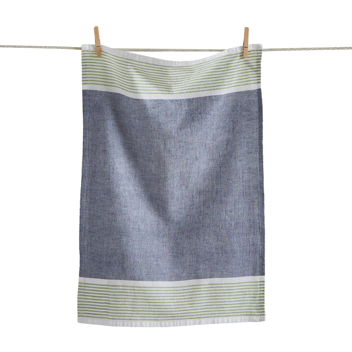 Wolcott Contrast Border Dishtowel Blue Multi Cotton Everyday