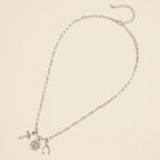 Gold Dipped Necklace with 3 Symbolic Charms: Gold / One / 4DN18071