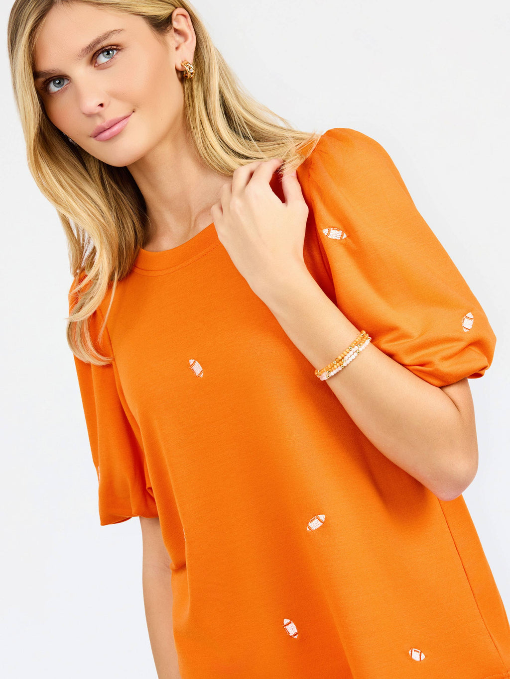 Tina Top | Footballs Orange + White