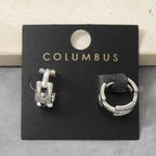 Chunky Chain Link Textured Huggie Hoop Earrings: GOLD