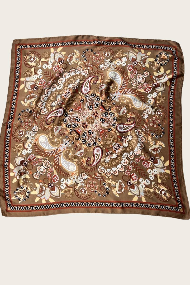 BROWN Ethnic Vintage Print Multi-Use Bandana
