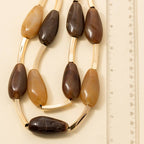 Large Stone Layered Resin Necklace: BR