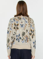 Barley Floral Half Zip Up Sweater