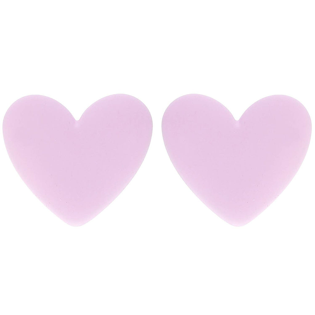 Heart Enamel Valentines Day Stud Post Earrings : Red