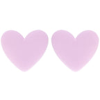 Heart Enamel Valentines Day Stud Post Earrings : Red