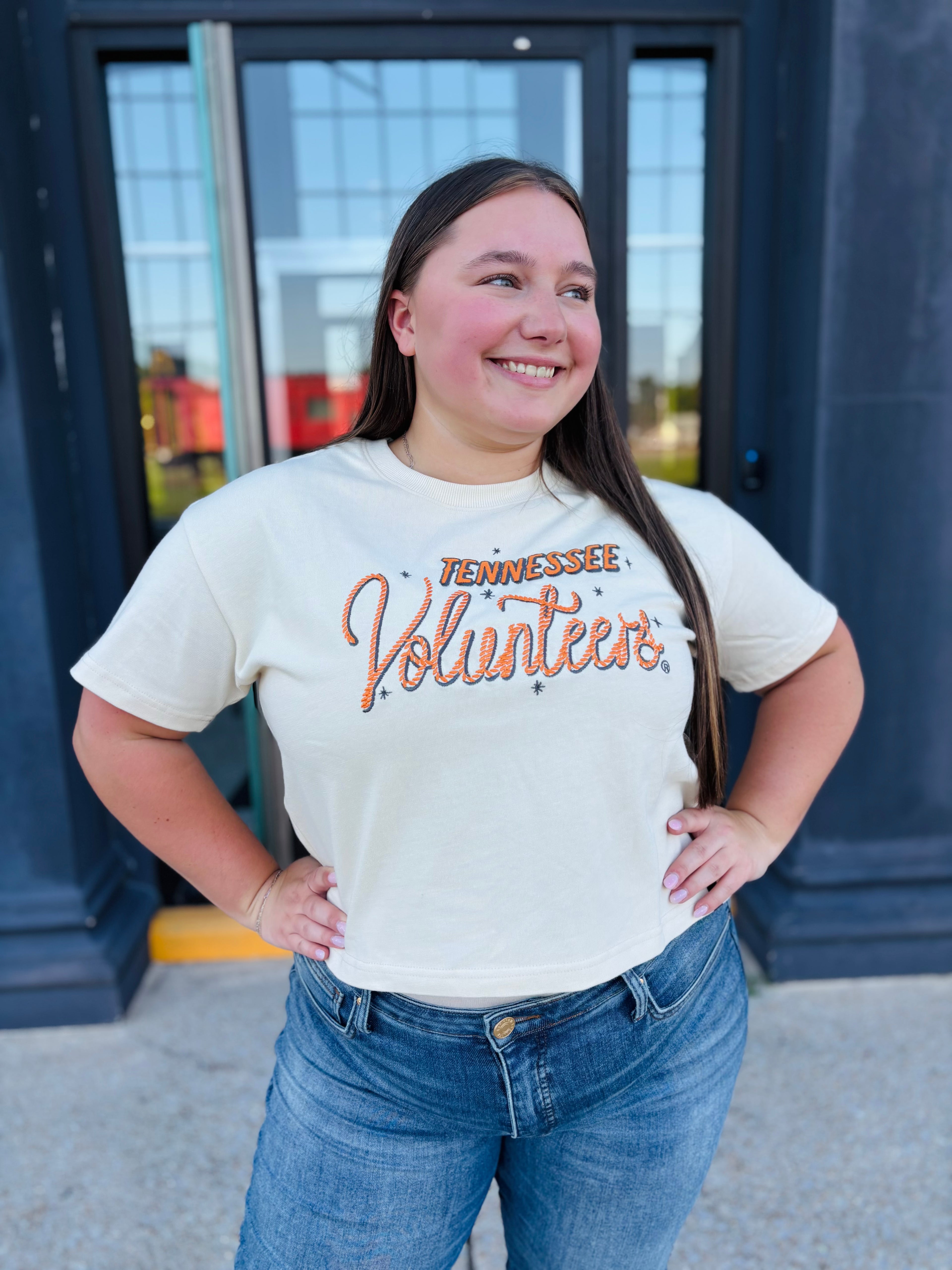 SMALL OATMEAL TENN LASSO LUXE CROPPED SHIRT