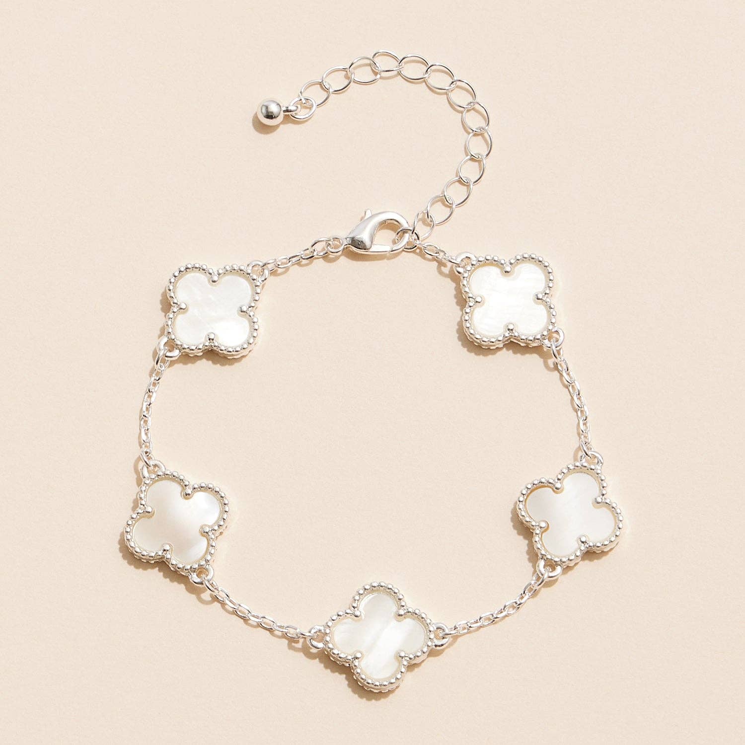 Colorful Shell Charm Bracelet with Gold Detailing: Pink / One / 5SB21068