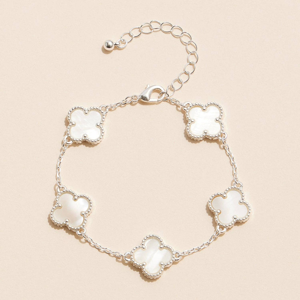 Colorful Shell Charm Bracelet with Gold Detailing: White Gold / One / 5SB21068
