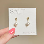 PEARL DROP EARRINGS | Swarovski pearls | minimal earrings