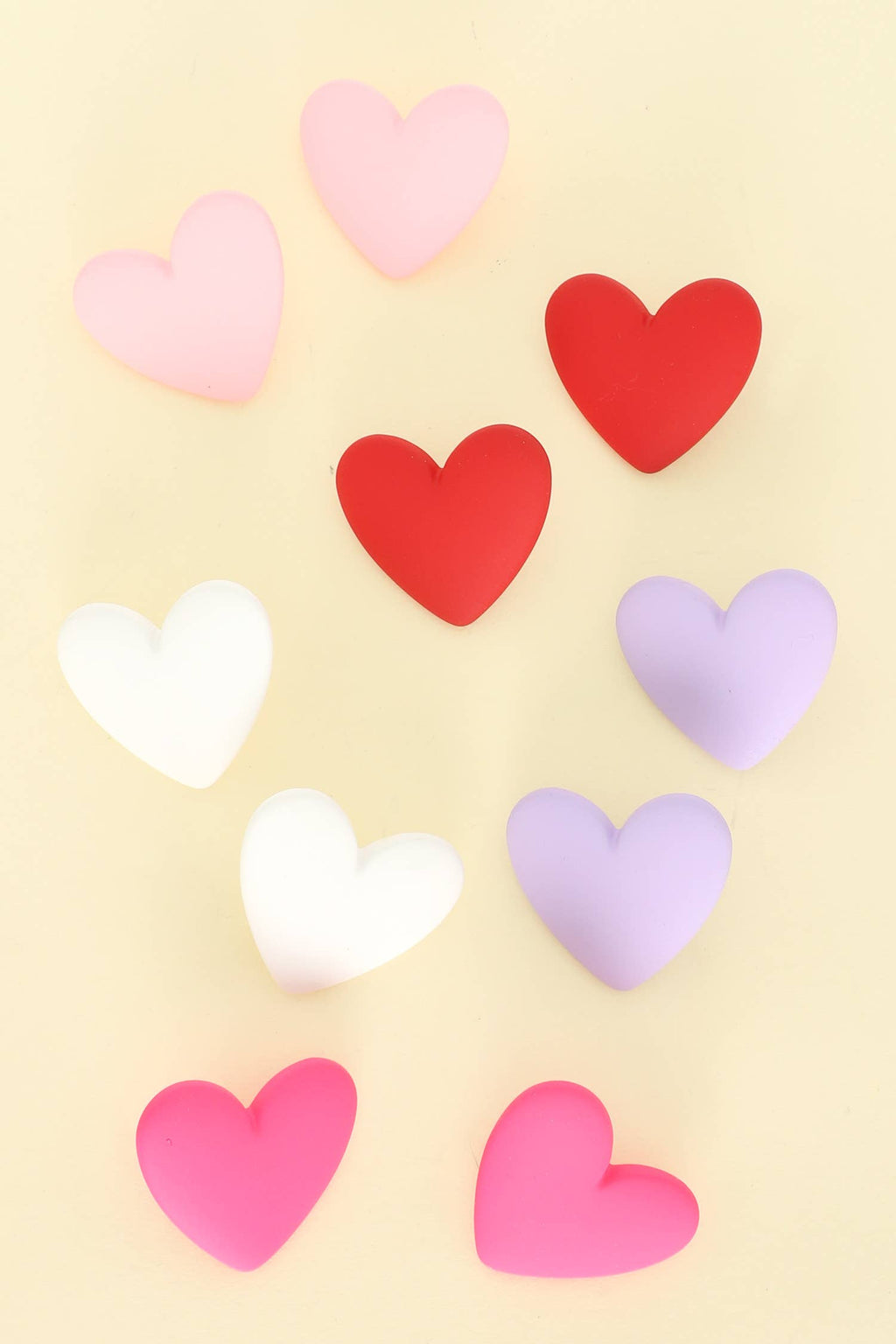 Heart Enamel Valentines Day Stud Post Earrings : Pink