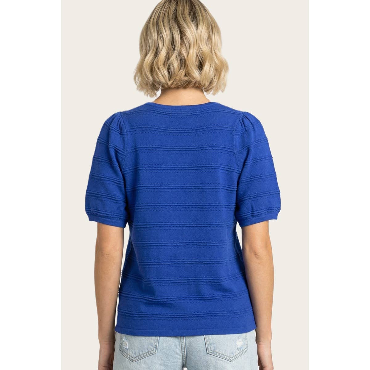 Royal TEXTURE STRIPED SOLID SWEATER