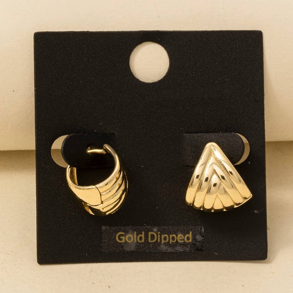 Gold Dipped Wide Weave Hinge Hoop Earrings: GOLD