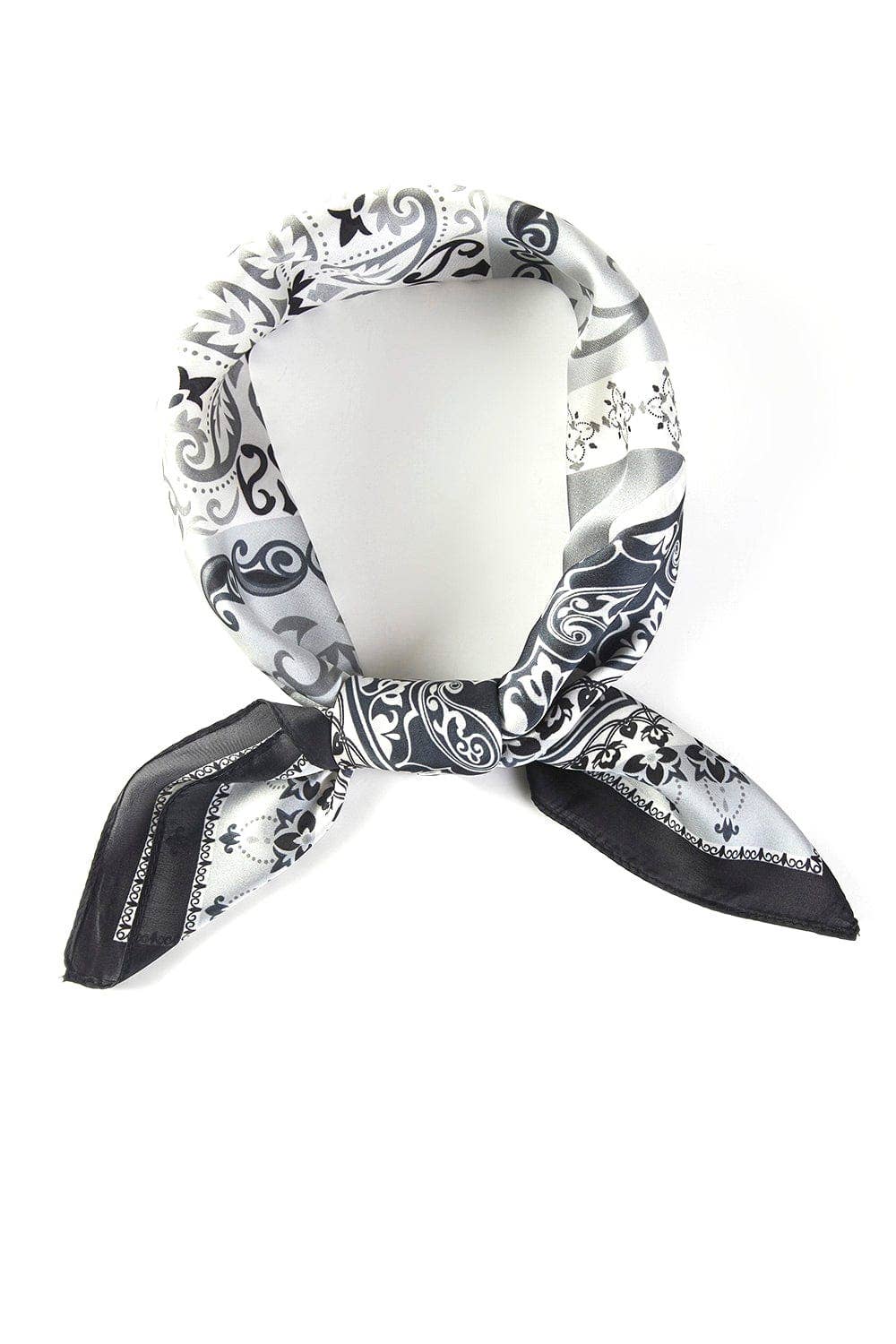 Paisley and Arabesque Oriental Print Bandana: Brown