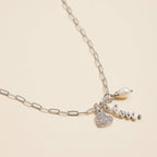 Gold Dipped Charming "Love" Pendant Necklace with Heart and Pearl Accents: Gold / One / 4DN18070