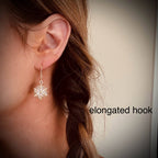 GOLD SNOWFLAKE HOOK EARRINGS | holiday earrings | Christmas : Regular 18k Fish Hook
