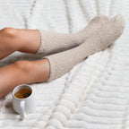 Luxe Cloud Socks by Sweet Dreams in Beige - Holiday Gift
