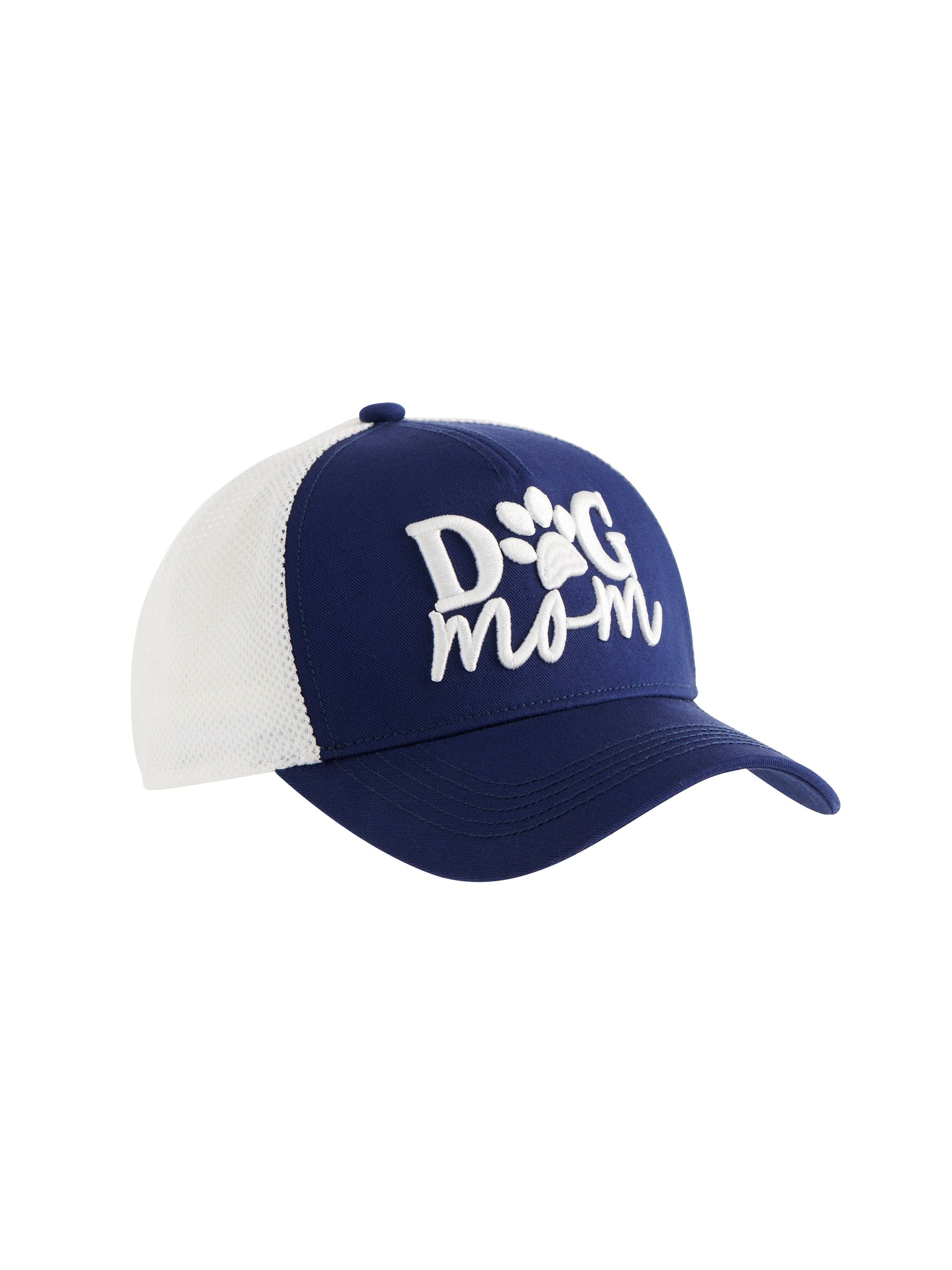 "DOG MOM" TRUCKER HAT, NAVY