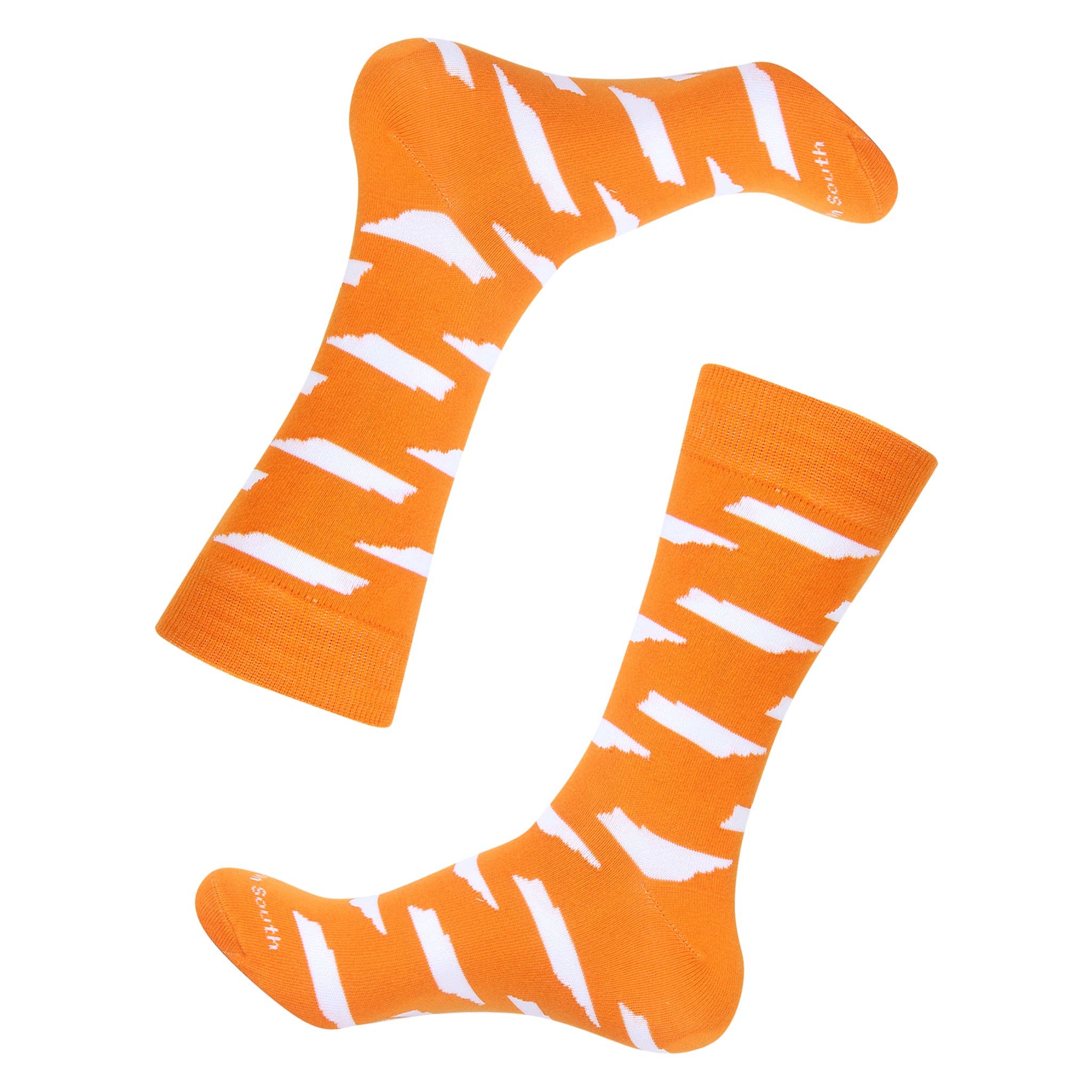 Orange/White Tennessee Shape Socks