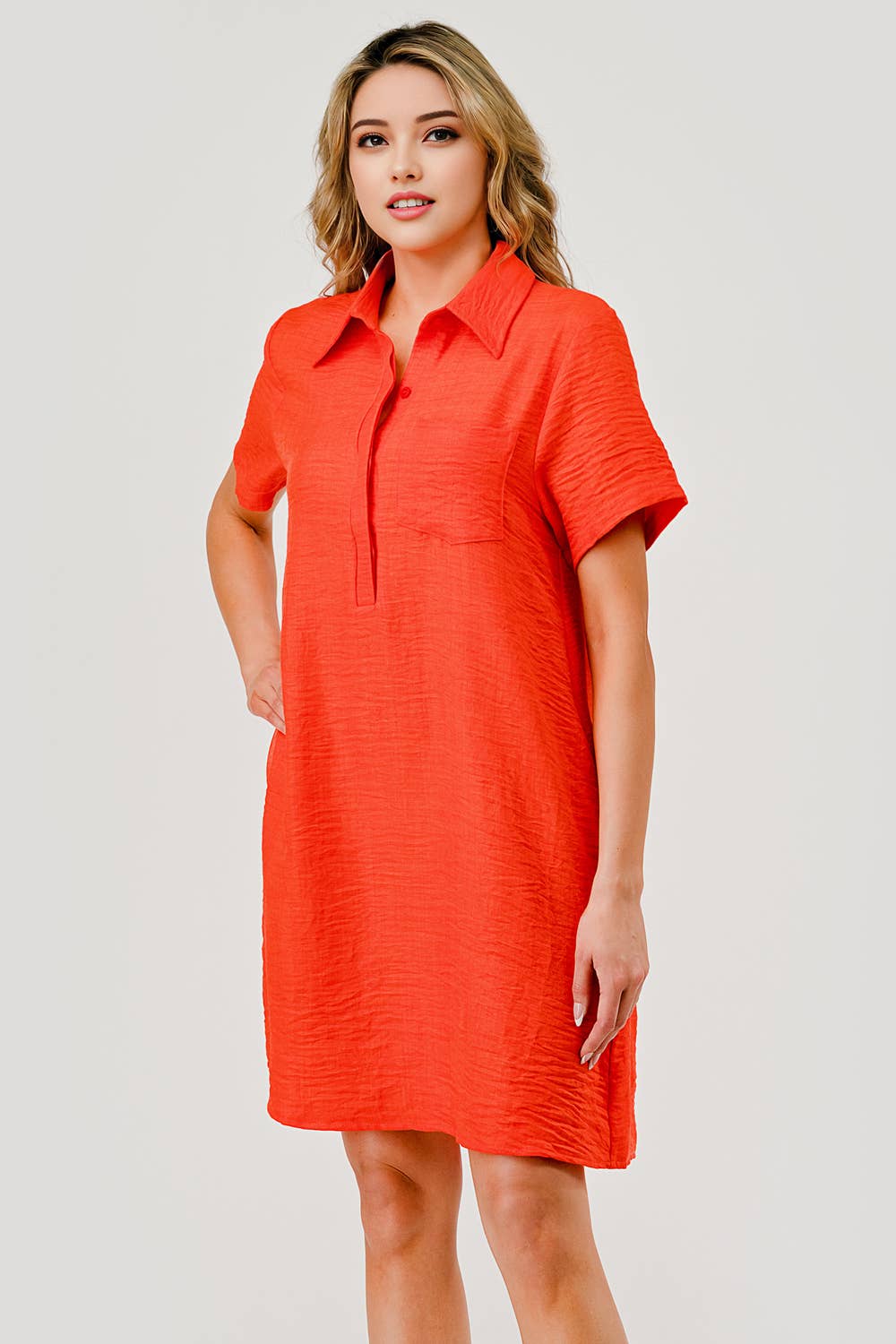 Orange Ellie Casual Collared Game Day Shift Dress