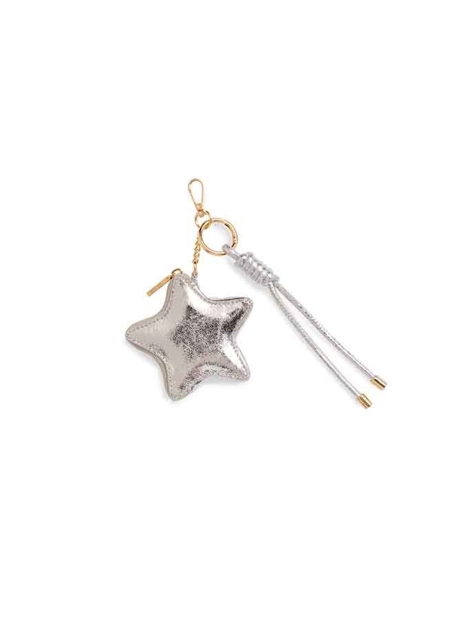 STAR POUCH BAG CHARM/KEY RING: GOLD