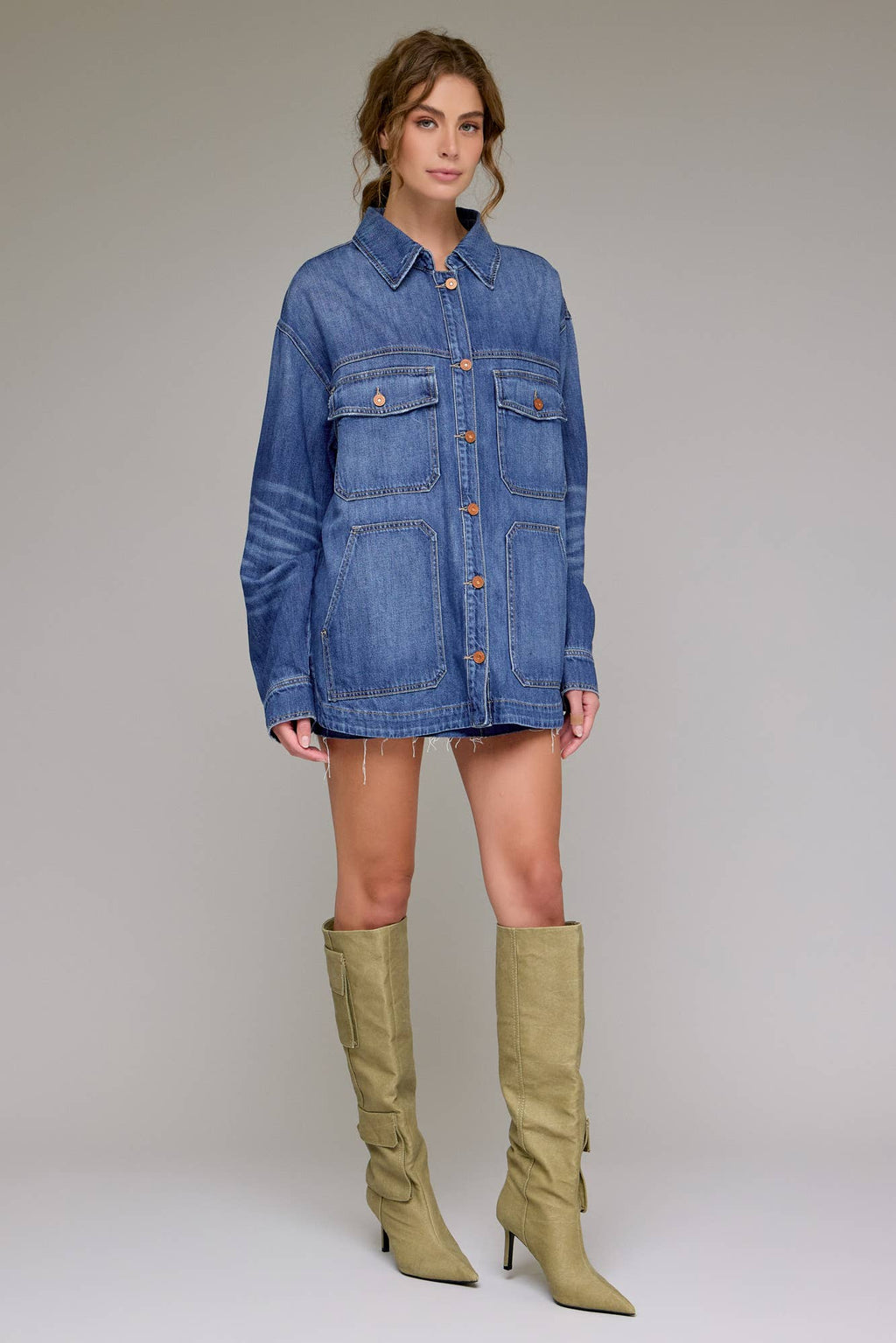 Medium Wash Oversized Shirt