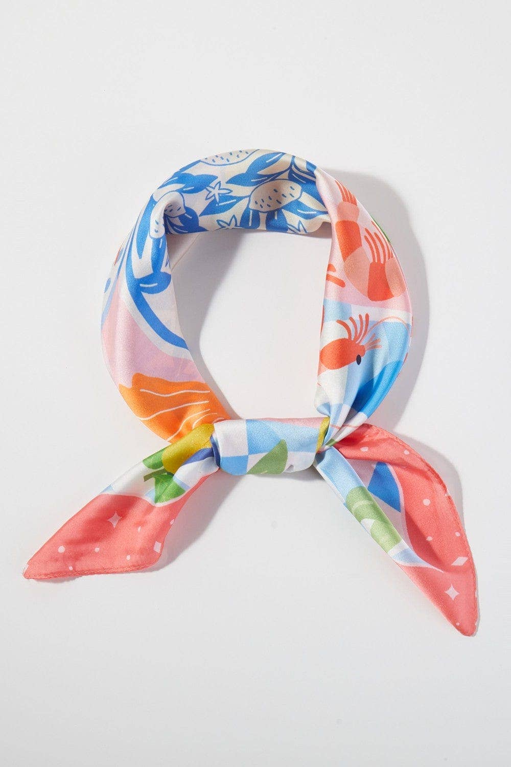 Coral Seaside Feast Print Bandana