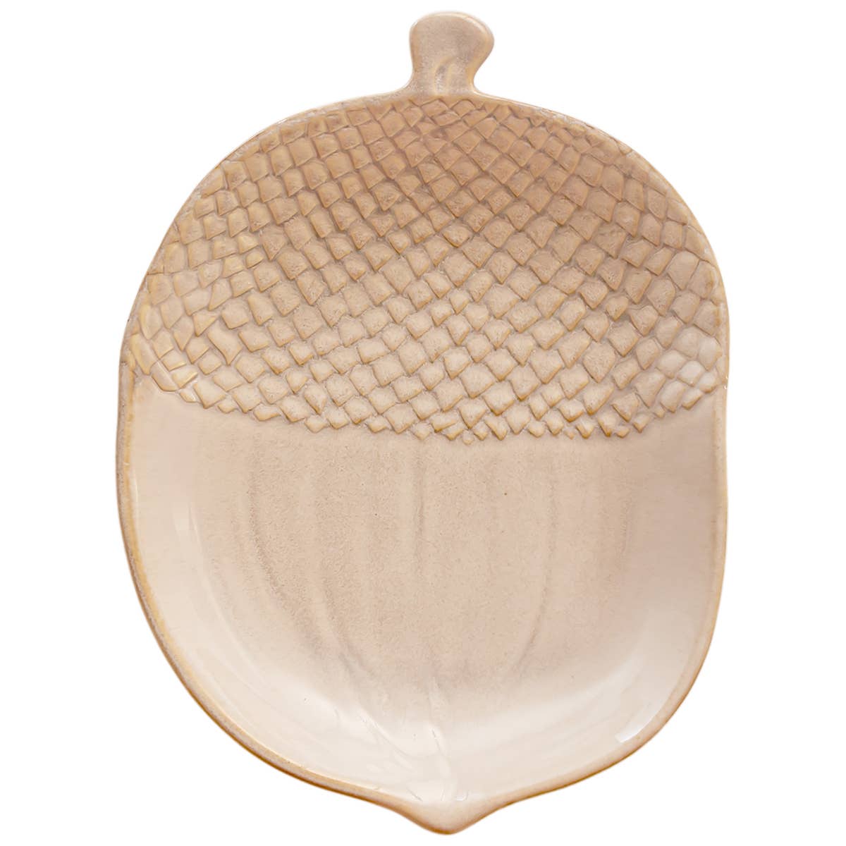 11.25" Long Acorn Stoneware Dish Cream Fall