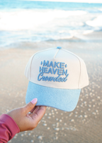 Make Heaven Crowded - Vintage Trucker Hat: Denim