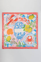 Coral Seaside Feast Print Bandana