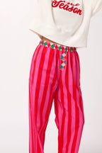 ASST/6 FESTIVE STRIPE BOXER PANTS: RED