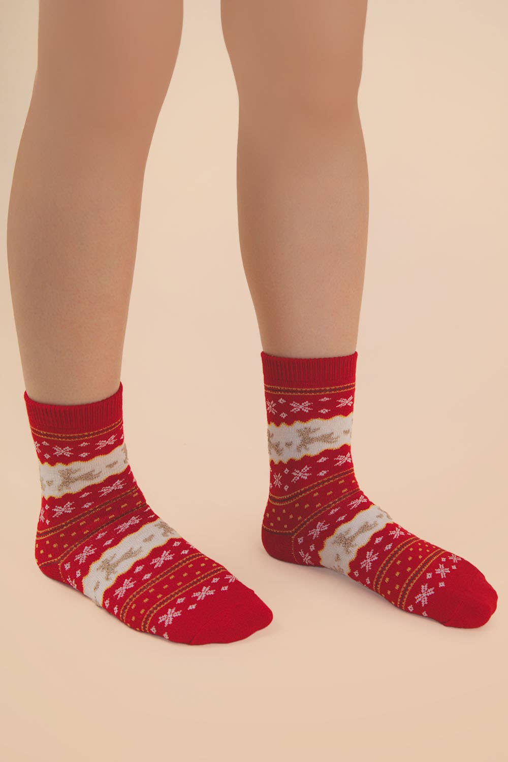 Christmas Graphic Crew Socks: Red