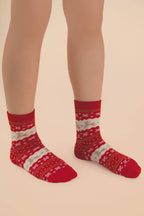 Christmas Graphic Crew Socks: Red