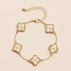 Colorful Shell Charm Bracelet with Gold Detailing: Pink / One / 5SB21068