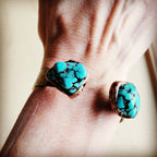 Genuine Natural Turquoise Cuff Bangle Bracelet 806t