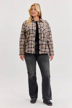 [PLUS]GREIGE CAMPBELL OVERSIZED FLANNEL SHIRT