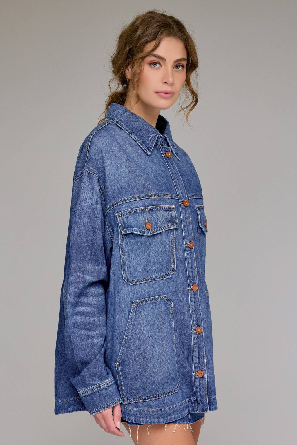 Medium Wash Oversized Shirt