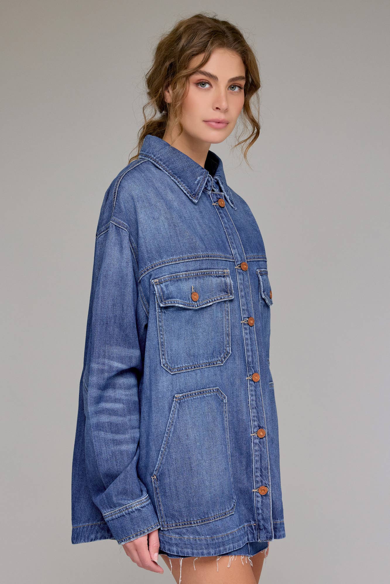 Medium Wash Oversized Shirt