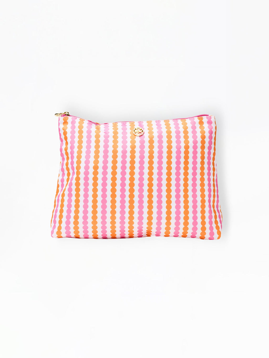 Blue Travel Pouch Daisy Chain White