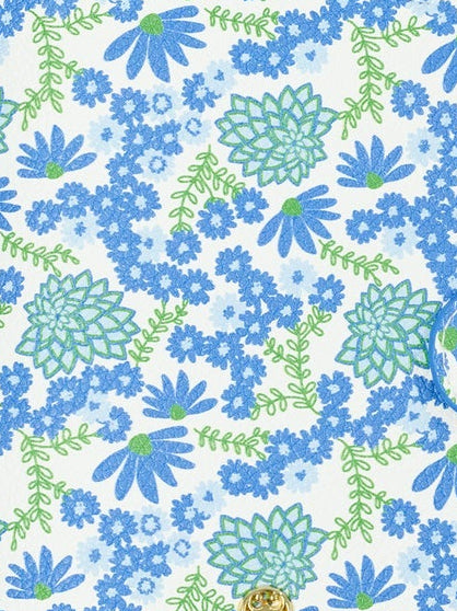 Blue Travel Pouch Daisy Chain White