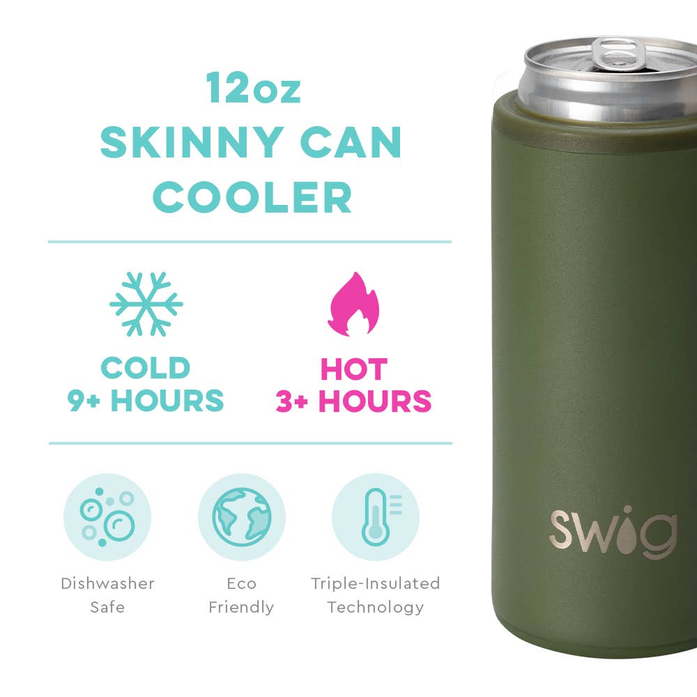 Olive Skinny Can Cooler (12oz)