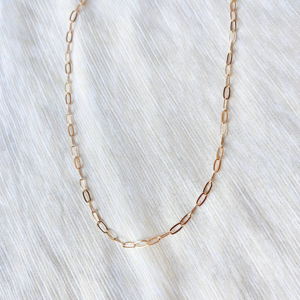 RECTANGLE BOX CHAIN | 18k gold paperclip chain