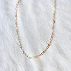 RECTANGLE BOX CHAIN | 18k gold paperclip chain