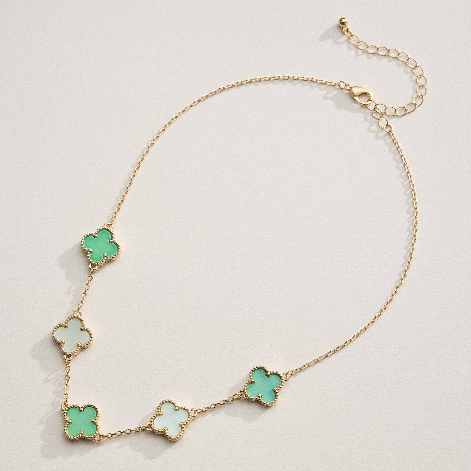 Gold Chain Necklace with Shell Inlay Charms: Black / One / 4SN11001