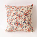 Red And Blue Paisley Floral Pillow| Patriotic Decor