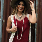 Boho Beaded Layering Necklace in White Turquoise 254q