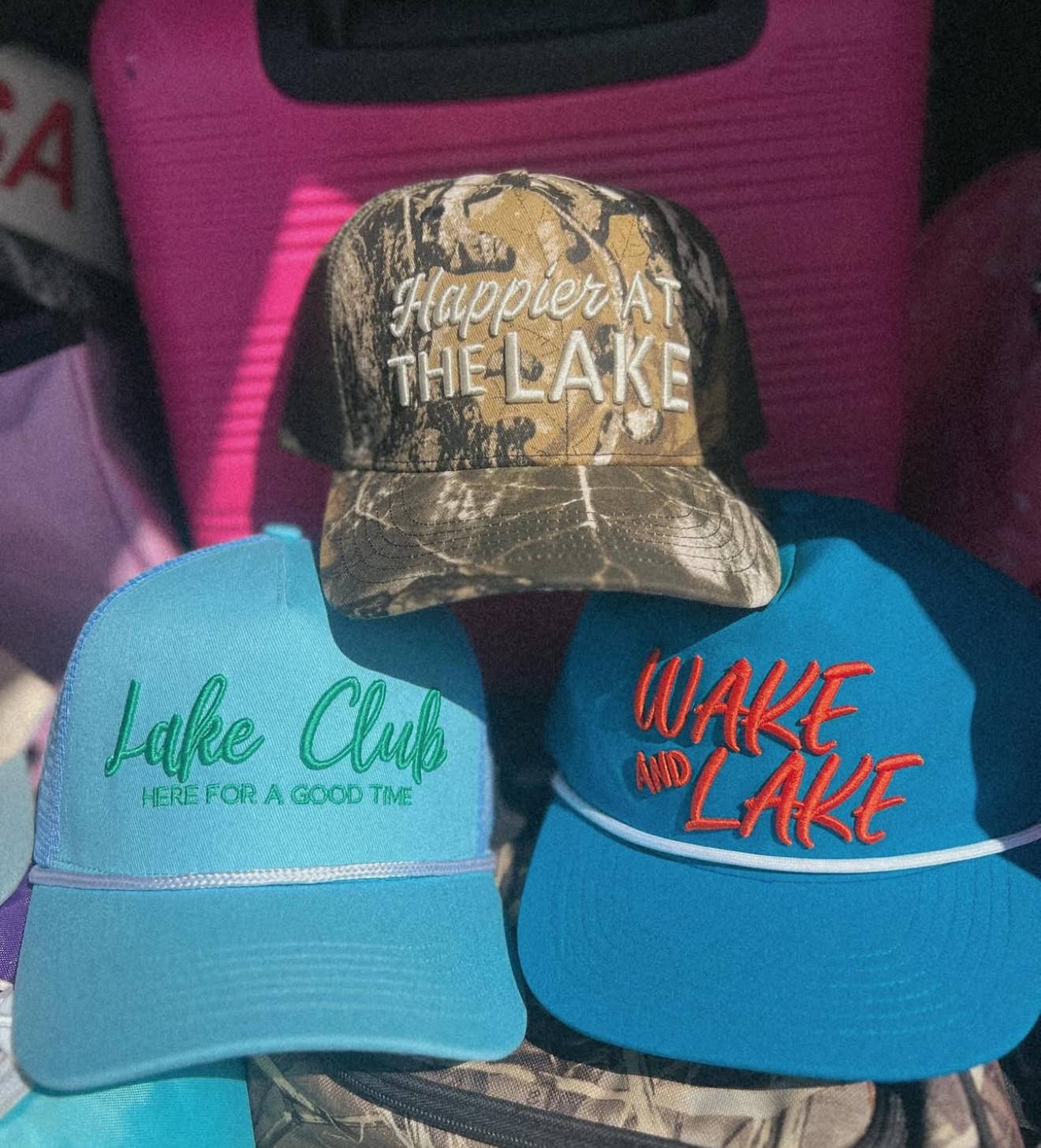 Lake Club Here For A Good Time Vintage Trucker Hat